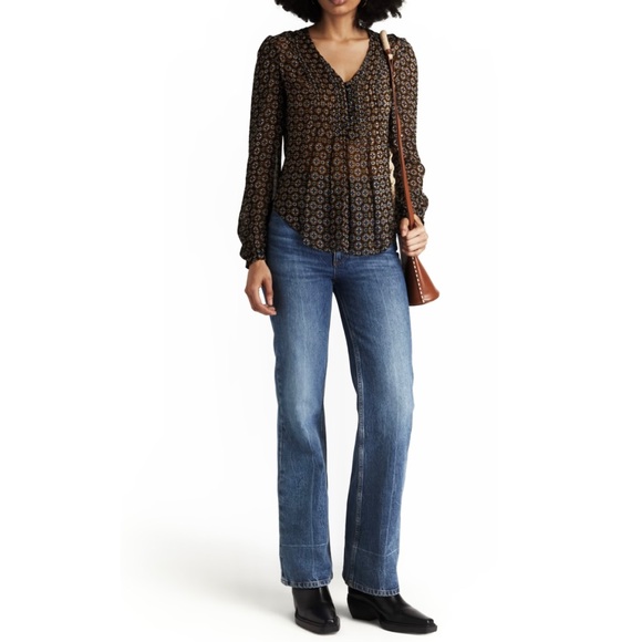 NEW VERONICA BEARD PRINTED LONG SLEEVE TOP - Picture 8 of 8